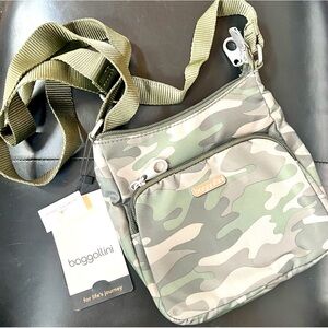 NEW Baggallini Joey BAG Crossbody PURSE Camo Olive Green